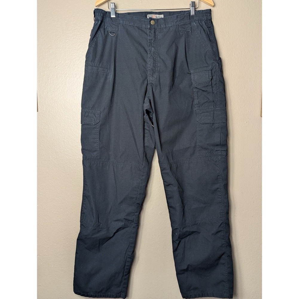 5.11 Tactical Cargo Pants Mens 38x33 Black Ripstop Utility‎ Work